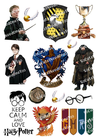 Harry Potter Waterslide Decals | A4 Sheet | Clear or White | 6 Design Options