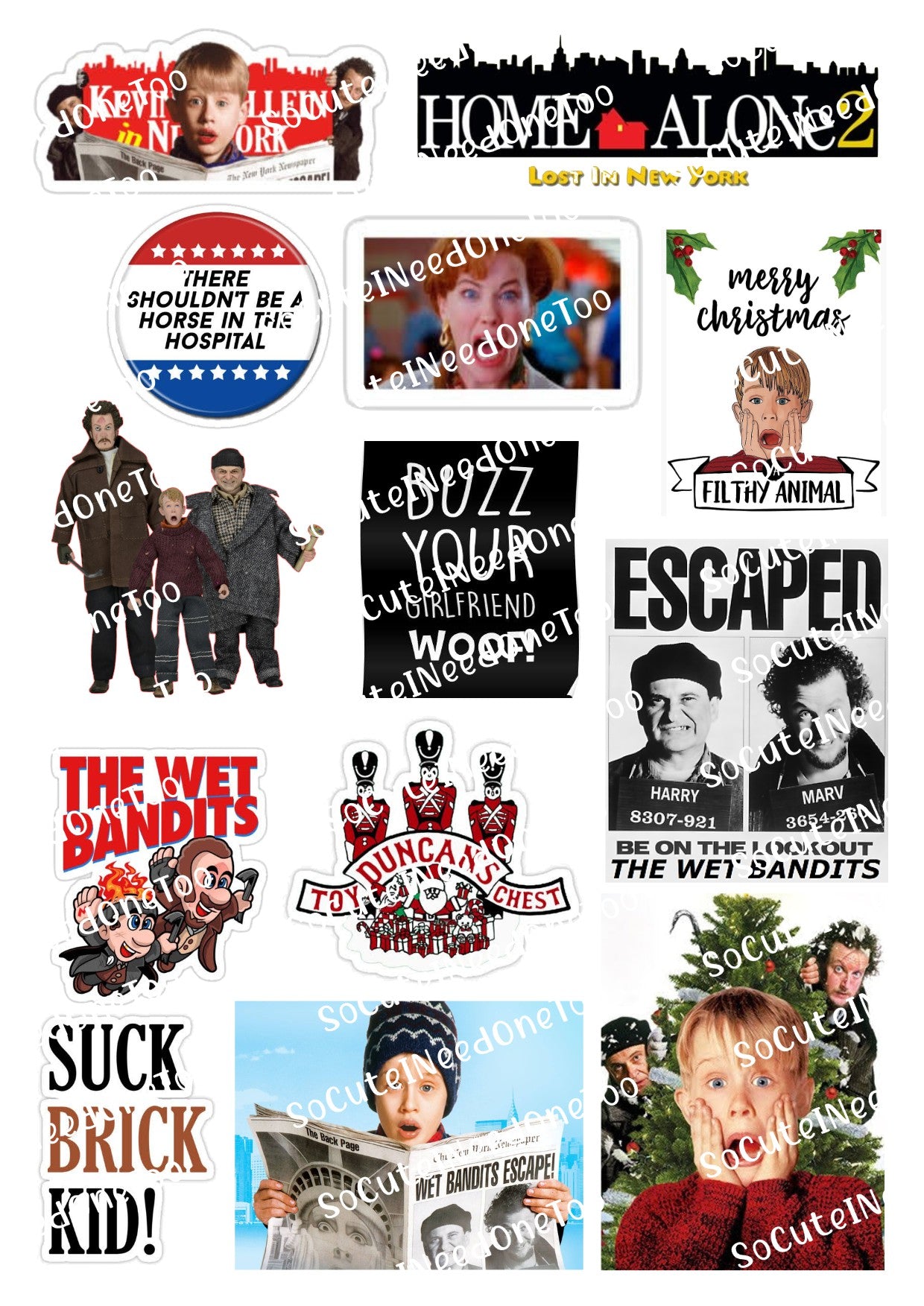 Home Alone classic holiday movie waterslide decals for tumblers