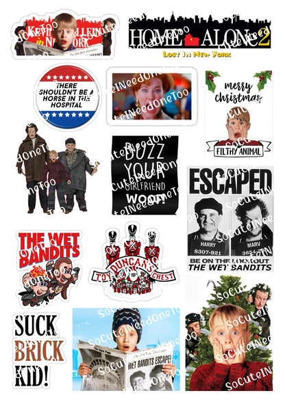 Home Alone classic holiday movie waterslide decals for tumblers