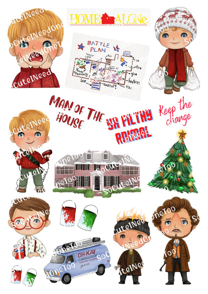 Home Alone Waterslide Decals – Classic Holiday Movie Designs for Tumblers