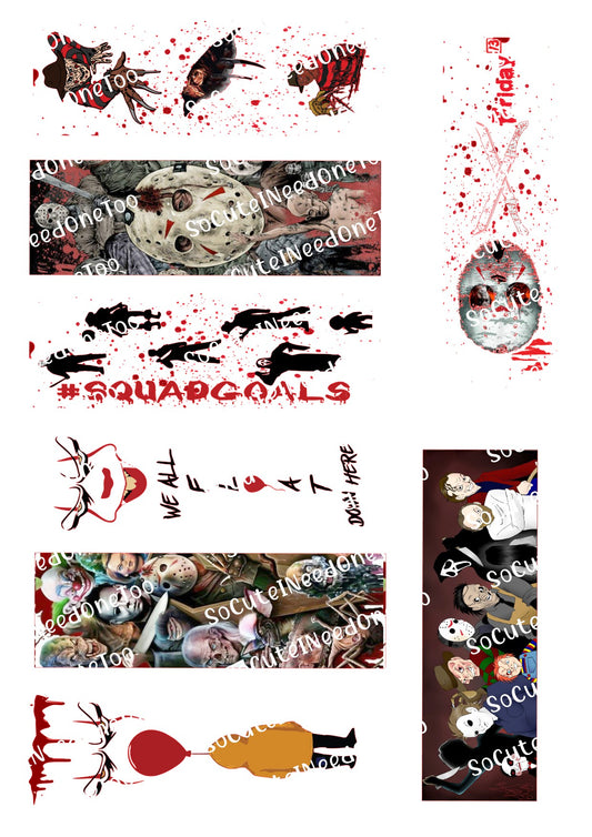 Horror Pen Wraps #2 - Spooky Waterslide Decals