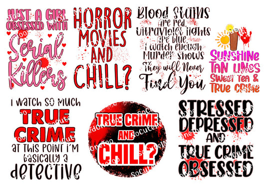 Horror Sayings Waterslide Decals