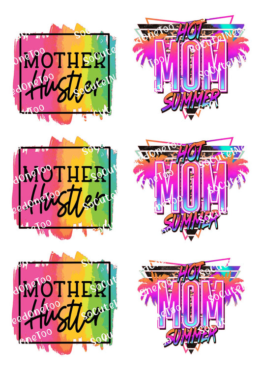 Hot Mom Summer Waterslide Decals – Trendy Mom Designs for Tumblers