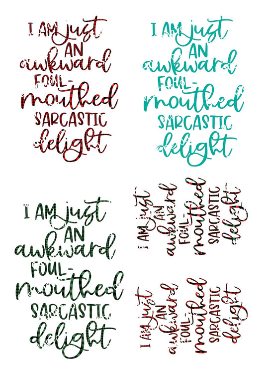 I Am Just Waterslide Decals – Funny Self-Aware Sayings for Tumblers & Mugs