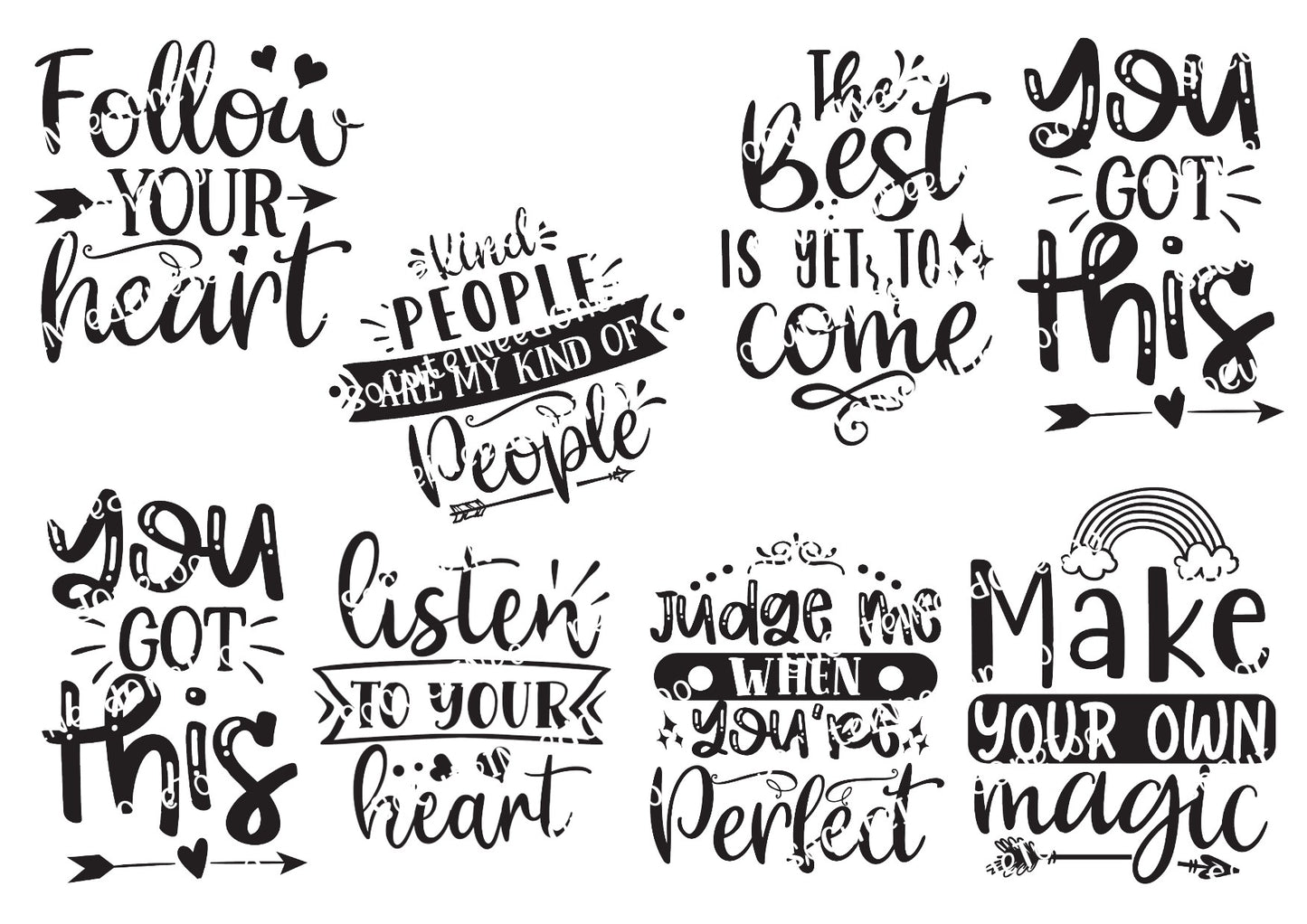 Inspirational motivational quotes waterslide decals for tumblers