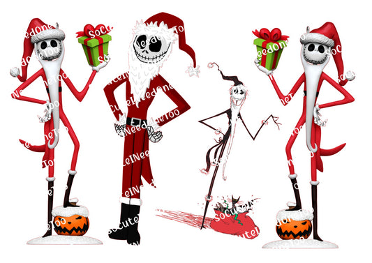 Jack Skellington Santa suit Nightmare Christmas holiday waterslide decals