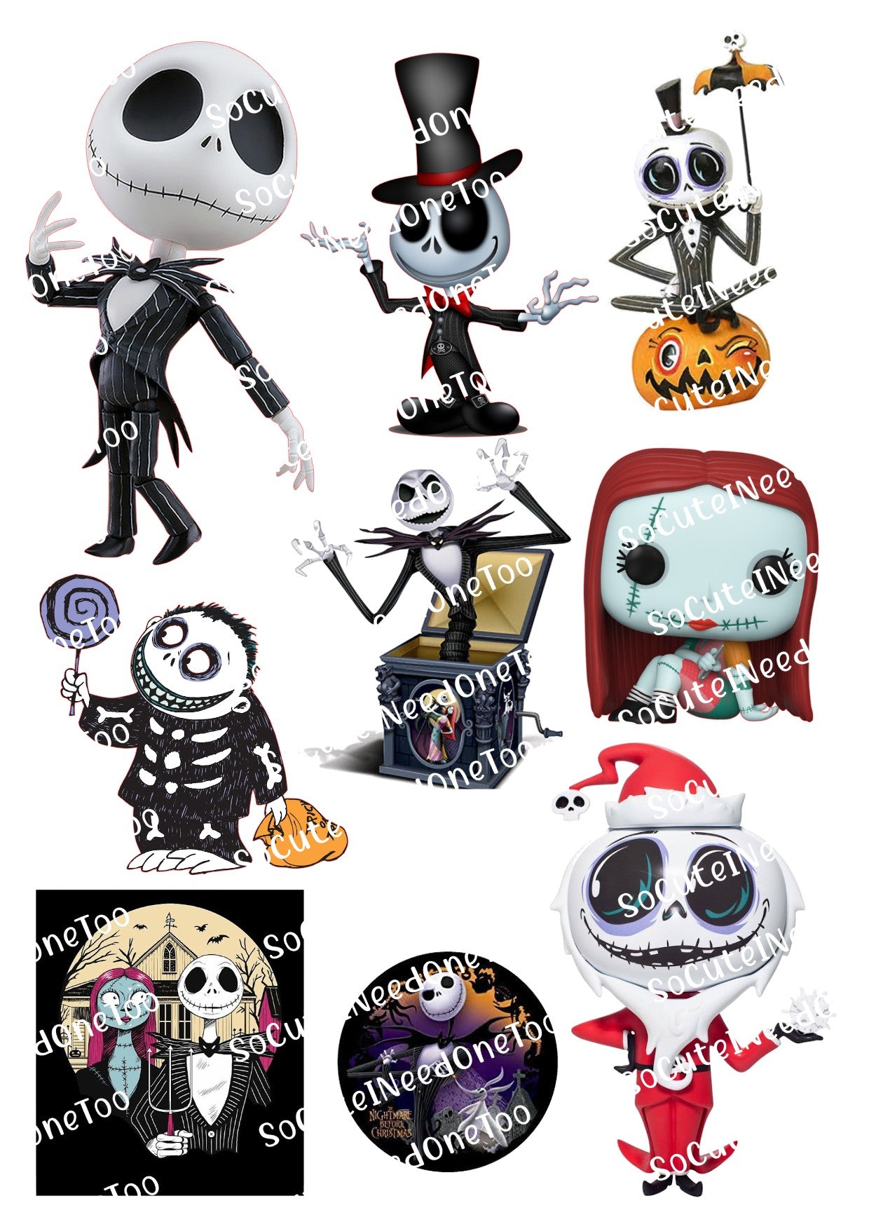 Calcomanías para toboganes acuáticos Jack &amp; Sally n.° 17 