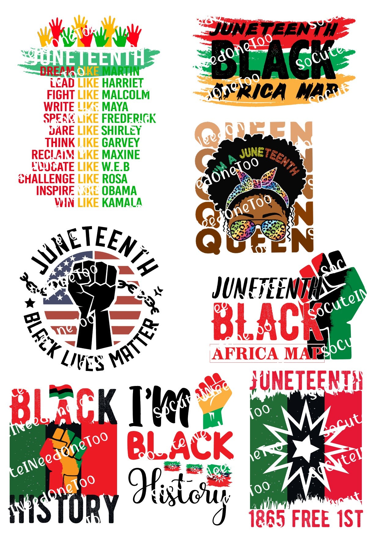 Calcomanías transparentes para toboganes de agua Juneteenth #3