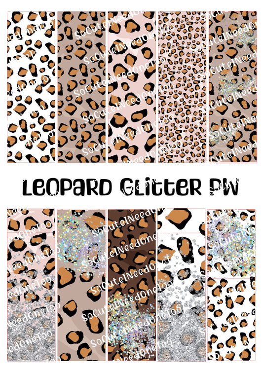 Leopard Glitter Pen Wraps – Bold Sparkly Animal Print Designs for Bic Pens