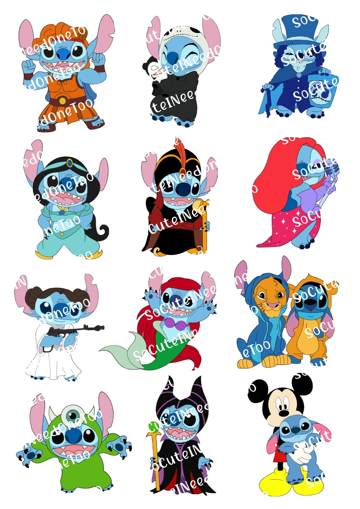Lilo & Stitch Waterslide Decals - 15 Full Sheets for Fun Crafts and DIYs - SoCuteINeedOneToo