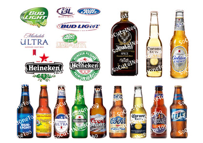 Botellas de licor sobre papel para impresión al agua 
