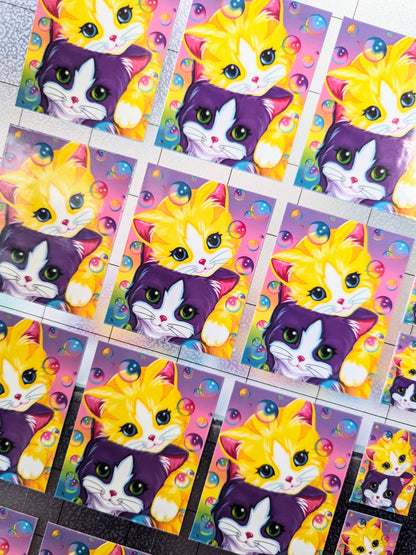 Stickers of cartoon cats Lisa Frank