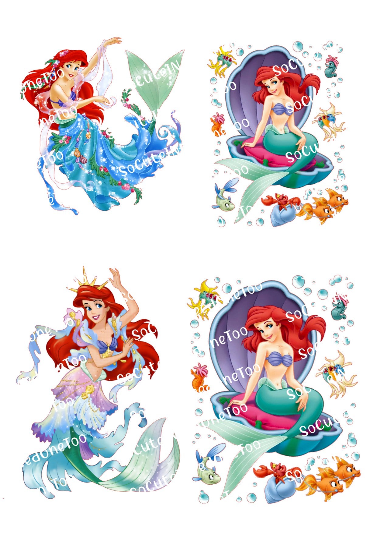 Little Mermaid Waterslide Decals for Tumblers – Ariel Disney Designs