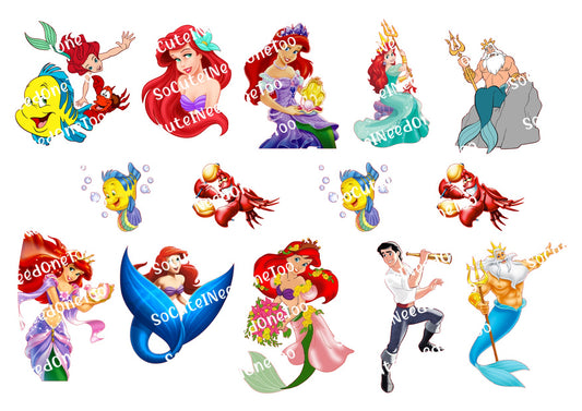 Little Mermaid #5 Waterslide Decals – Ariel Disney Princess Designs for Tumblers