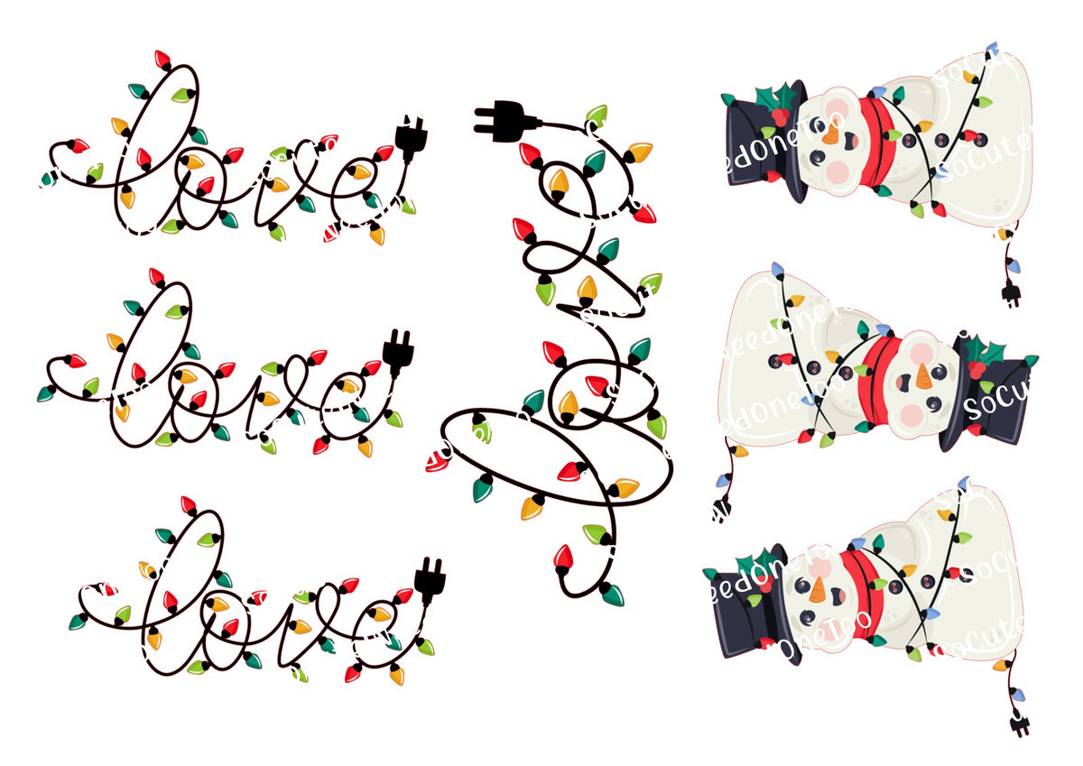 Amor en las luces: calcomanías navideñas 