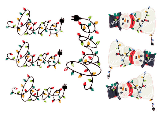 Amor en las luces: calcomanías navideñas 