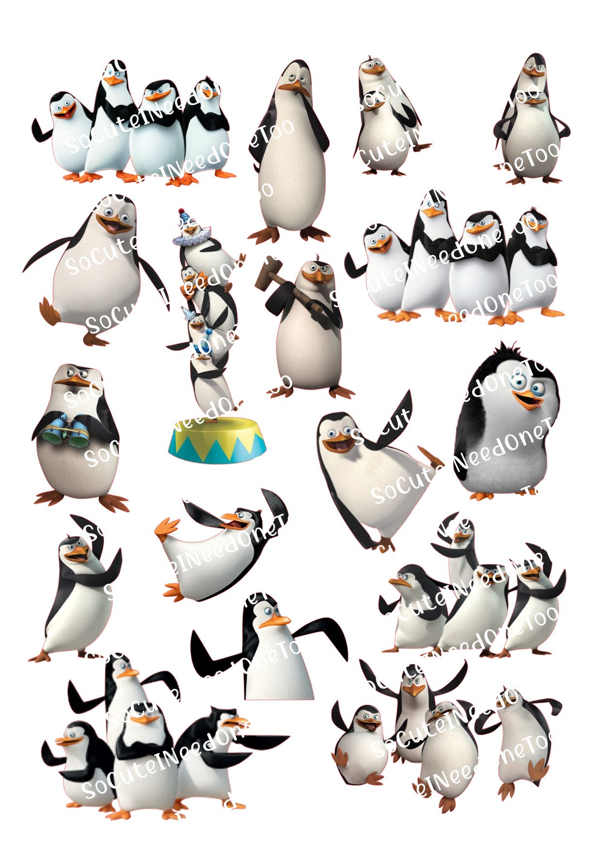 Calcomanías para toboganes acuáticos de pingüinos de Madagascar 