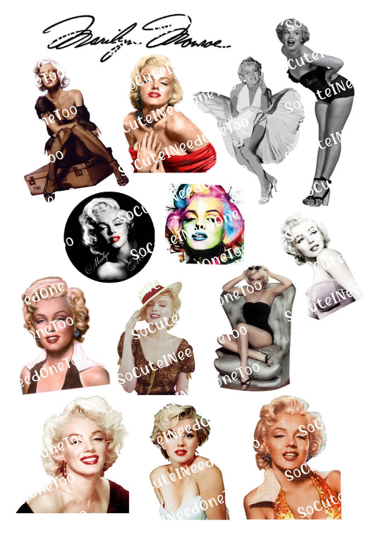 Calcomanías de agua de Marilyn Monroe 