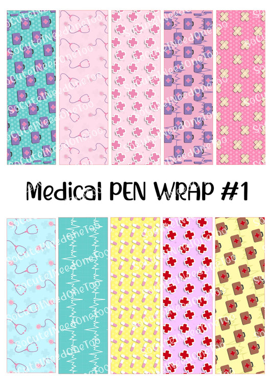 Medical Pen Wraps #1 - Healthcare Waterslide Decals