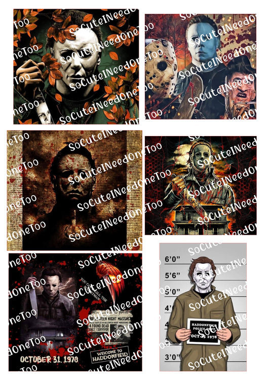 Fotografía policial de Michael Myers en papel transparente/blanco para transparencias, lista para usar 