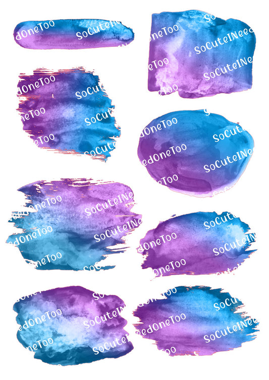 Midnight Brush Strokes Waterslide Decals – Dark Artistic Background Designs for Tumblers