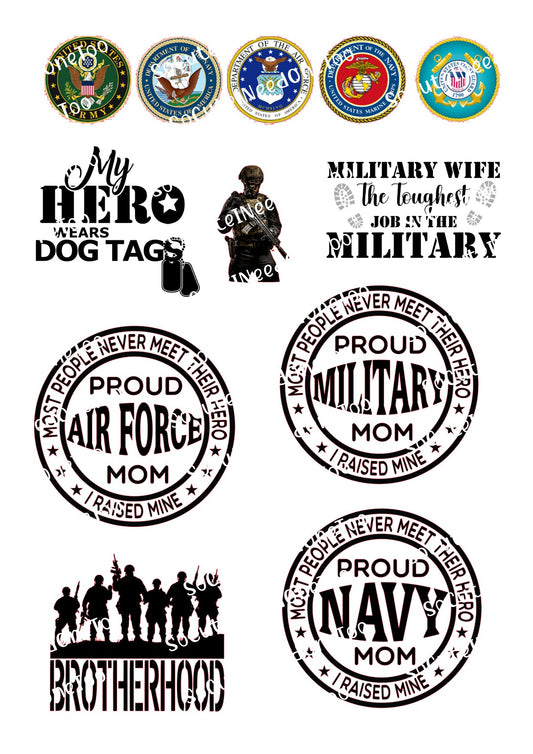 Military #1 en papel transparente/blanco para toboganes de agua, listo para usar 