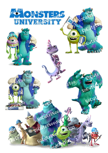 Monsters Inc Waterslide Decals - Multiple Sheets Available