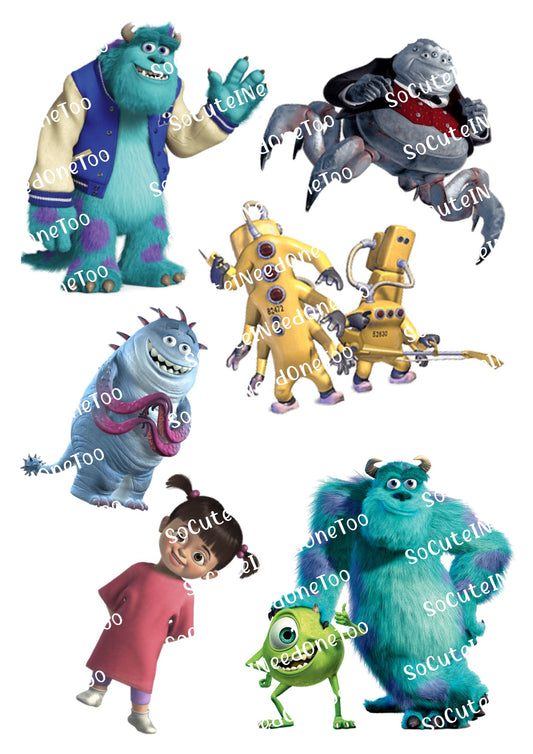 Monsters Inc #3 en papel transparente para tobogán de agua, sellado y listo para usar 