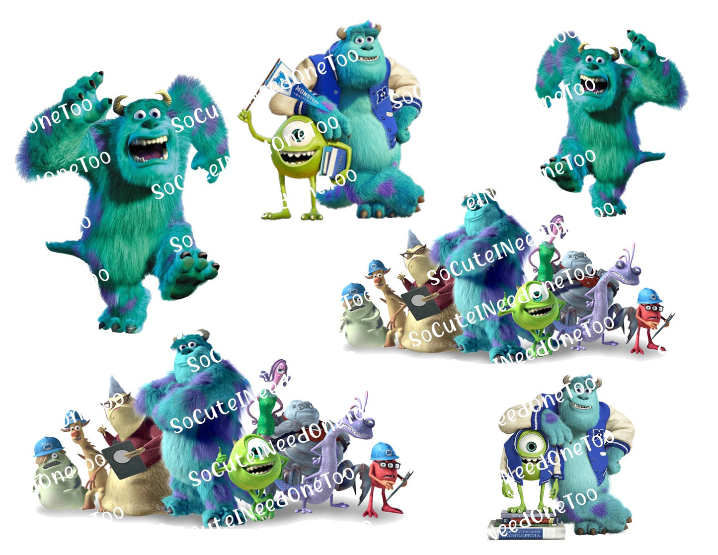 Monsters Inc Waterslide Decals - Multiple Sheets Available