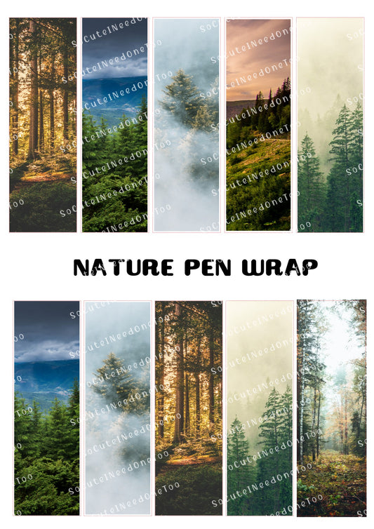 Nature Pen Wraps – Outdoor Waterslide Designs for Bic Pens