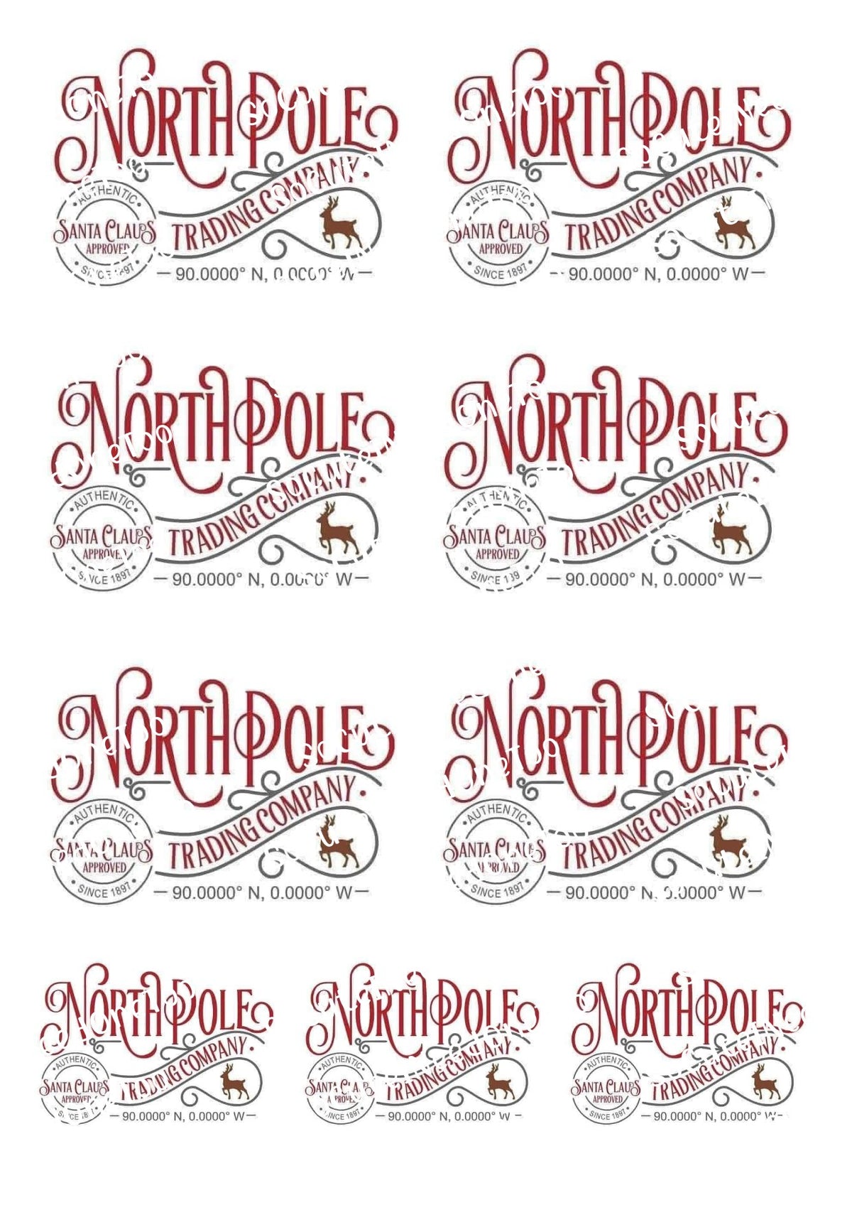 Calcomanías para toboganes acuáticos de North Pole Trading Co. 