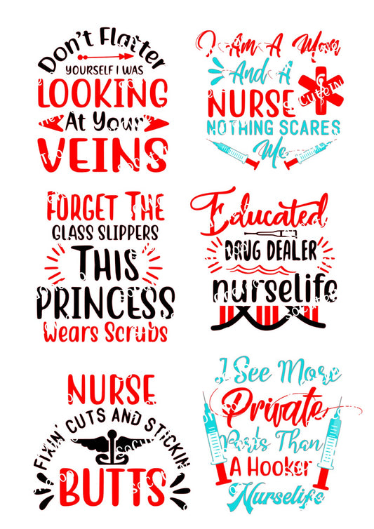 Nurse Trauma Queen & Veins Waterslide Decals – Nursing Designs for Tumblers