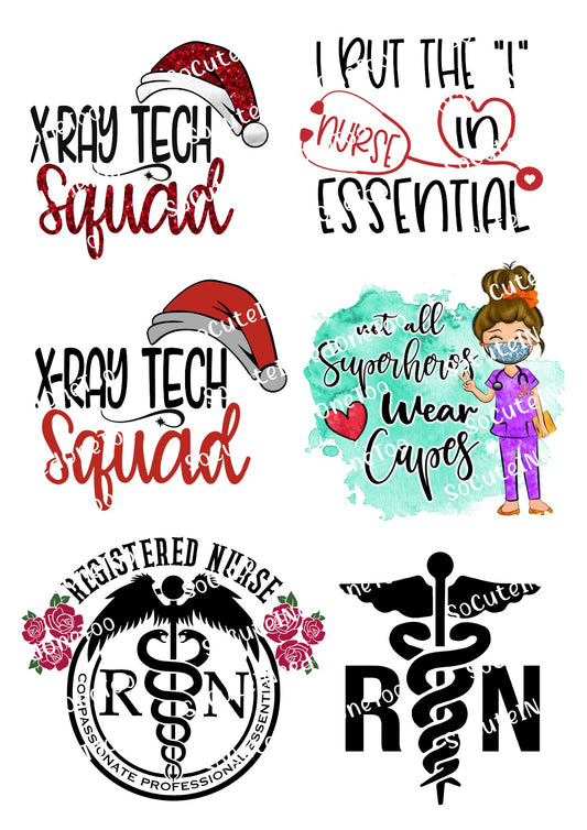 Nurse Waterslide Decals – Multiple Nursing Designs for Tumblers & Drinkware
