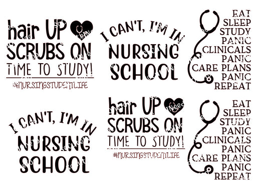 Nursing School Waterslide Decals – Nurse & Student Designs for Tumblers