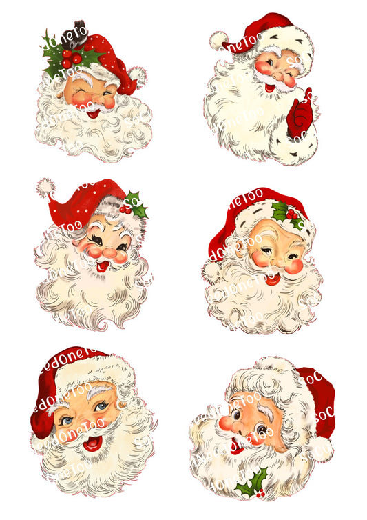 Calcomanías de agua de Papá Noel de la vieja escuela 