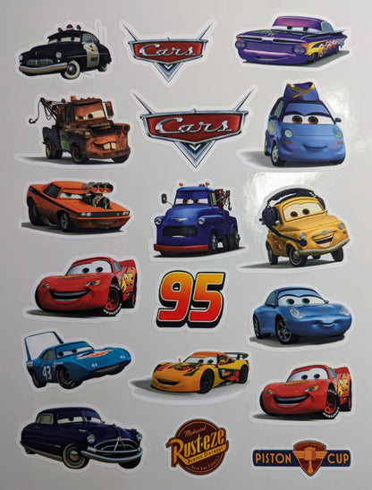 Race Car Sticker Sheet | Kids Stickers | Lightning & Racing Theme