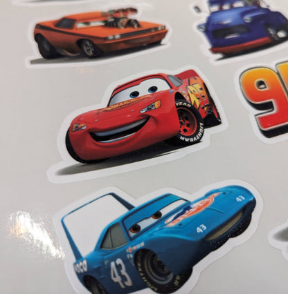 Race Car Sticker Sheet | Kids Stickers | Lightning & Racing Theme