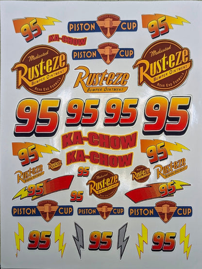 Race Car Sticker Sheet | Kids Stickers | Lightning & Racing Theme