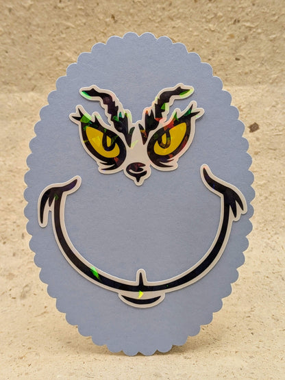 Pegatinas con la cara del Grinch (3 tamaños disponibles)