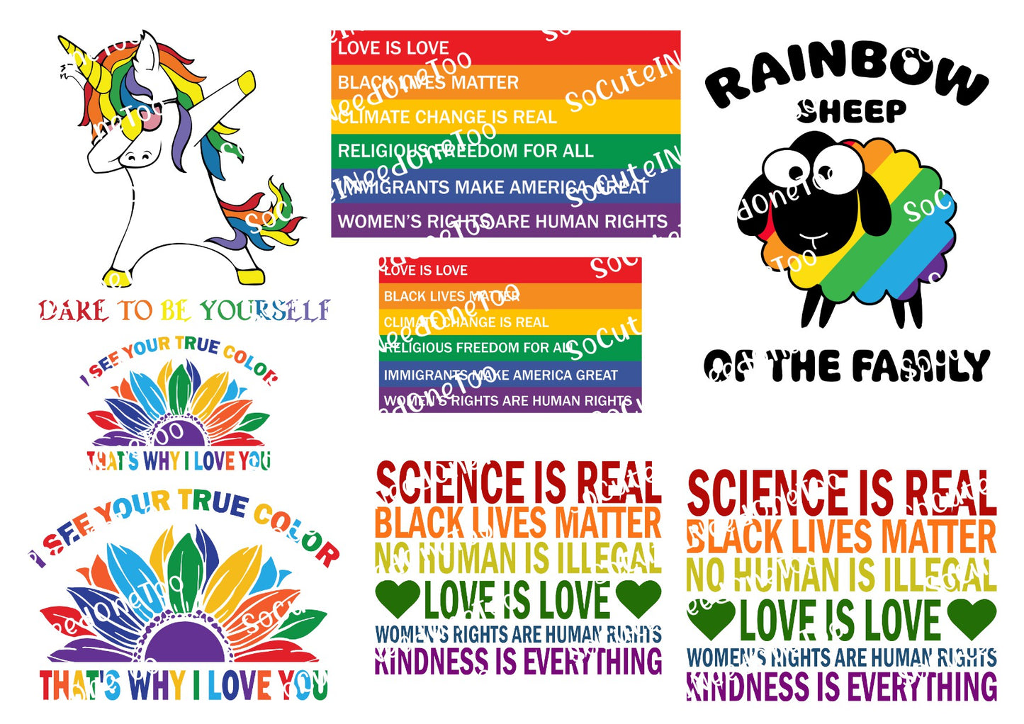 PRIDE #2 Waterslide Decals - LGBTQ+ Pride Designs for Tumblers