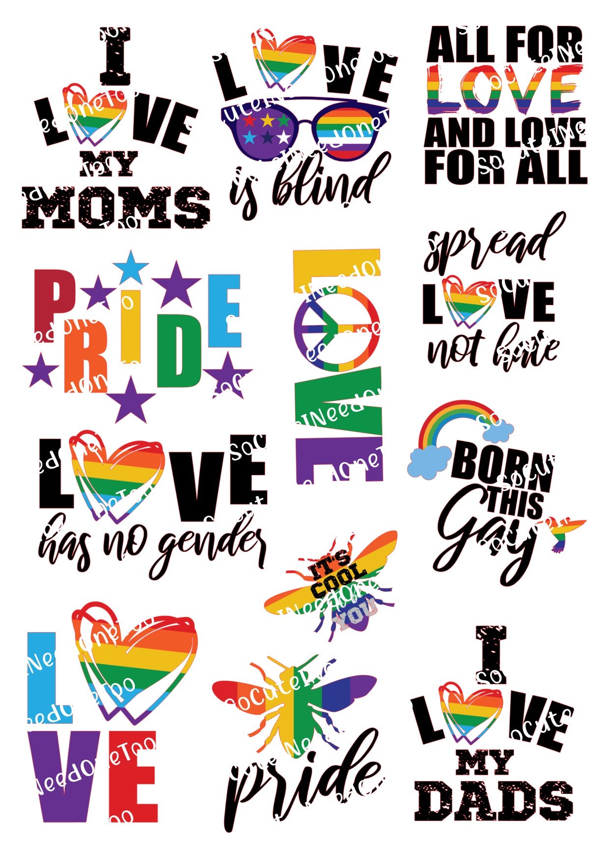 Pride LGBTQ rainbow waterslide decals vol 4 for tumblers