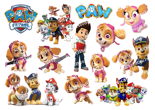 3 Puppy Pals Waterslide Decals - Adorable Dog Designs