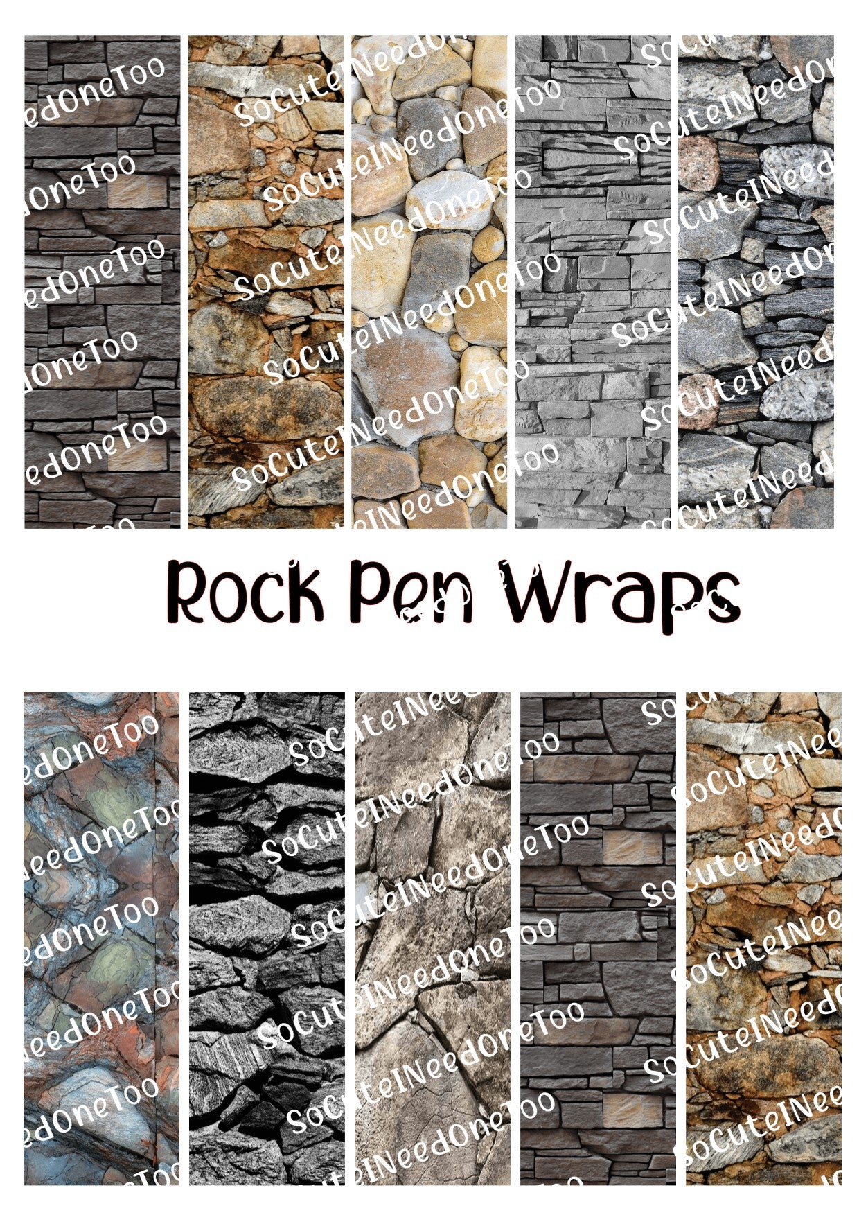 Rock Pen Wraps - Music Waterslide Decals