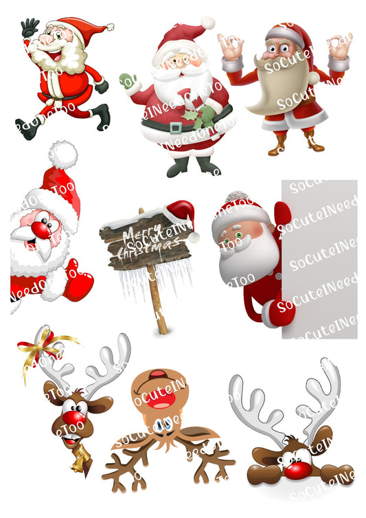 Calcomanías de Papá Noel para toboganes acuáticos 