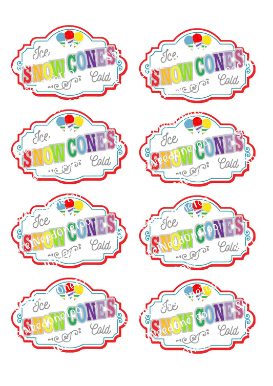 Snow Cone Carnival Waterslide Decals – Fun Summer Designs for Tumblers & Crafts