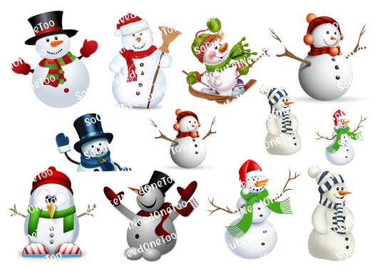 Snowman Bundle waterslide decal sheet – Christmas snowman designs for tumblers (photo 1 of 3)