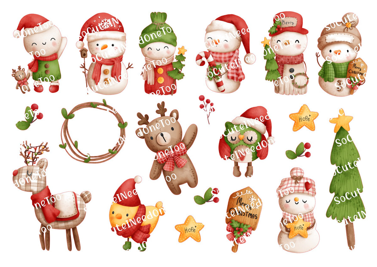 Colección de muñecos de nieve: calcomanías navideñas para toboganes acuáticos