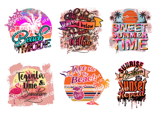 Summer Fun in the Sun Waterslide Decals – Beach & Vacation Designs for Tumblers
