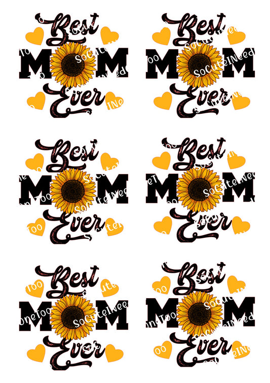 Calcomanías para tobogán acuático con la frase "Girasol: la mejor mamá del mundo" 