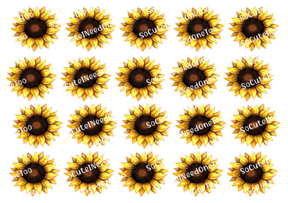 Calcomanías FS de girasoles de 3,5 y 2 pulgadas 